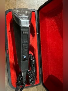 Vintage Philips Philishave de Luxe luxury razor box electric plug rare as is
